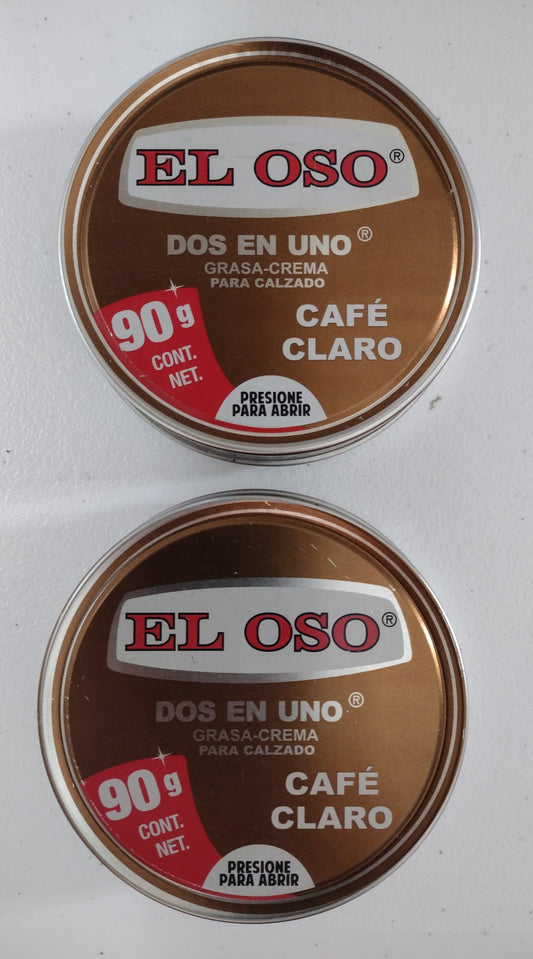 EL OSO GRASA CAFE CLARO/ BROWN SHOE SHINE - 2 DE 90g CADA UNO - ENVIO GRATIS
