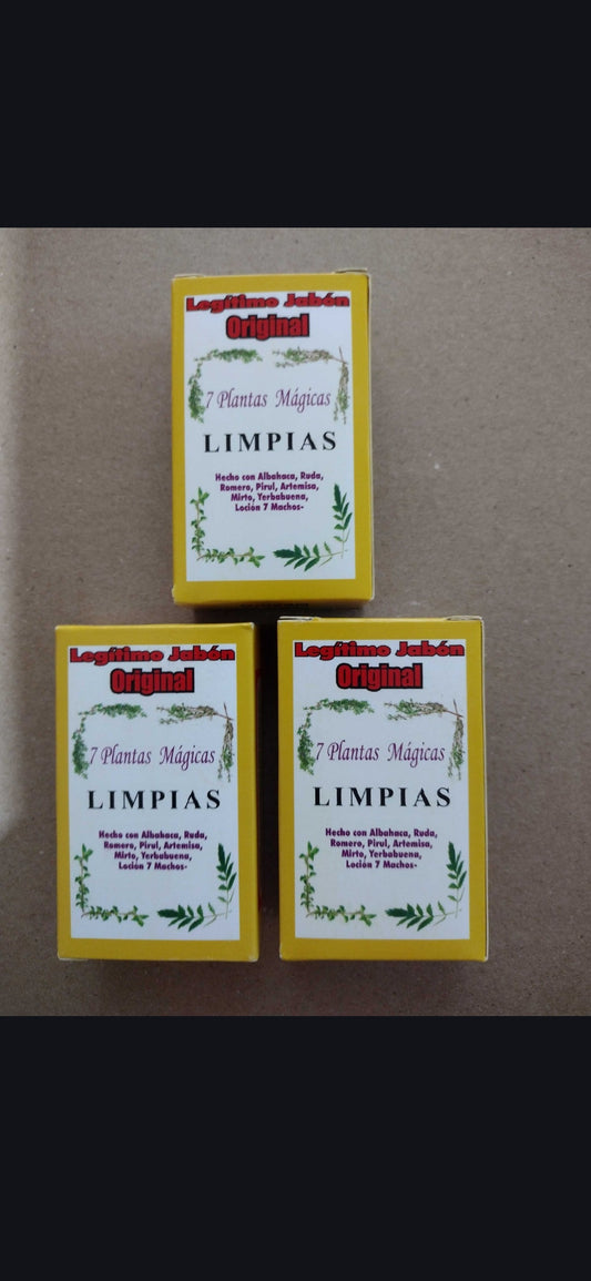 3X 7 PLANTAS MAGICAS Jabon Esoterico / 7 Magical Plants Esoteric Soap - 3 Soaps of 90g Each - Free Shipping / Envio Gratis